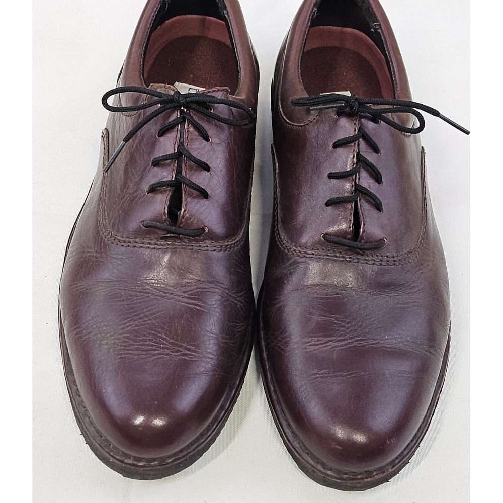 Florsheim Comfortech Mens 12 D Burgundy Leather Oxford Dress Shoes Vibram 70327